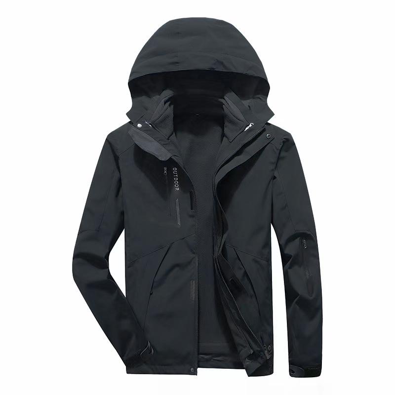 Unisex Cross-Border Hooded Windbreaker Jacket: Three-in-One Velvety Thickening for Autumn/Winter Mountaineering