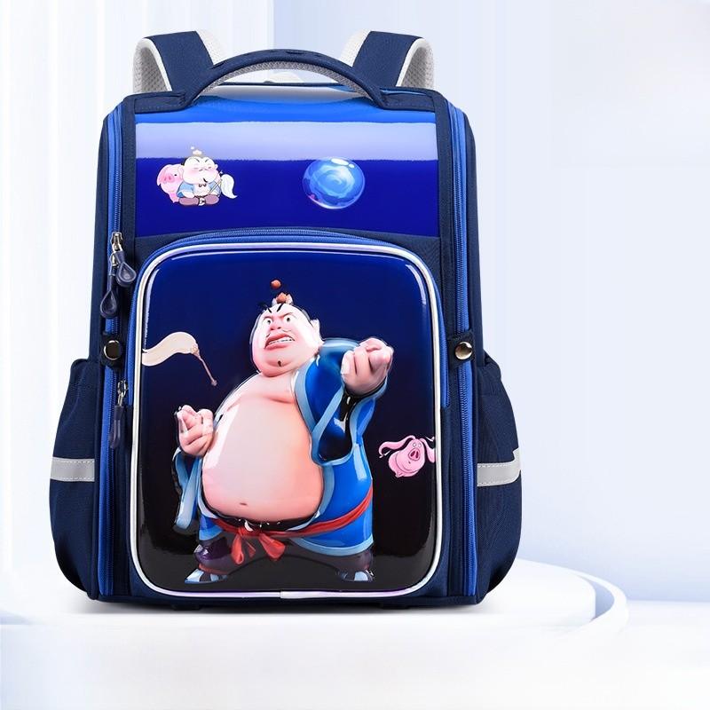 Cartoon Children Nezha Backpack With Spacious Storage For Students Elementary