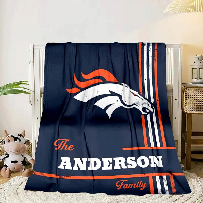 Denver Broncos Coperta Portatile/Coperta Morbida Coperta per Letto Adatta per Viaggi Campeggio Soggiorni Uffici Divani Regali per Fan