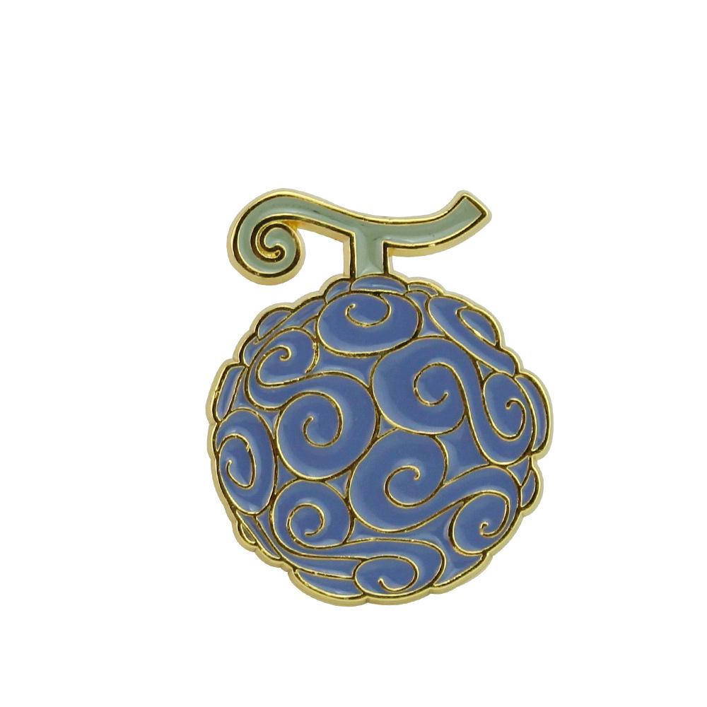 One Piece Devil Fruit Brooch - Ace Flame & Rubber Fruit Badge Jewelry