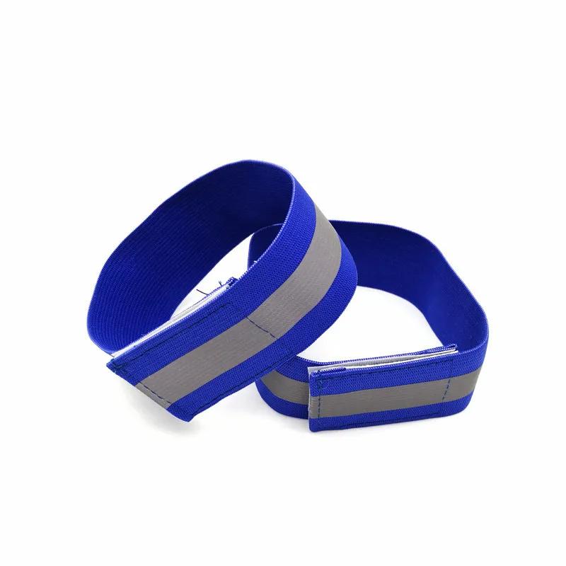 

2pcs Kids Reflective Safety Band - Elastic Arm Wrist Ankle Strap for Night Outdoor Sports синий