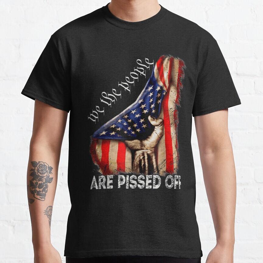 We the People Are Pissed Off Vintage US America Flag Tee S
