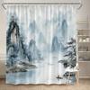 Transform Your Bathroom with this Waterproof Shower Curtain Featuring a Serene Chinese Landscape for a Zen Experience