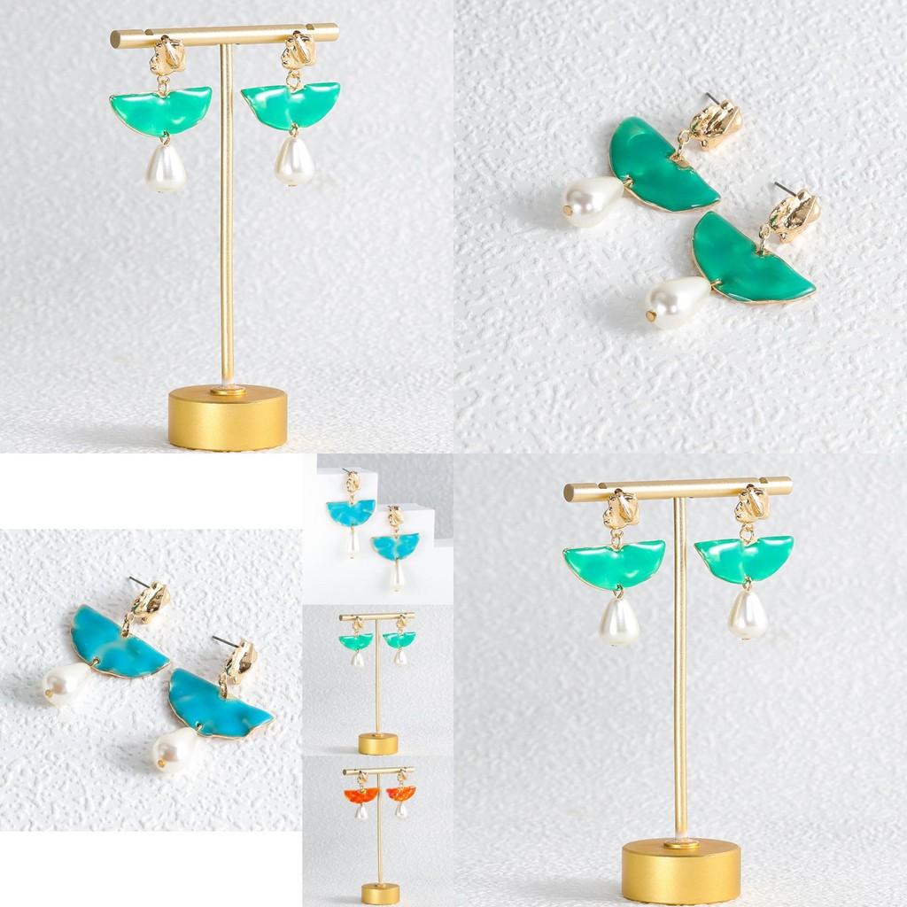 Trendsetting Geometric Pearl Drop Earrings For Women Summer Fashion Jewelry Gift