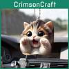 Adorable Acrylic Cat Hanging Ornament For Car Interior Decoration In Cartoon Style