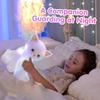 Glowing Musical White Cat Plush Toy Soft Cute Kitty Stuffed Animal Gift For Kids Birthday Party Mother Day Present
