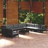 Day and Night - Day and Night Garden Furniture 11 Pieces with Black Cushions Solid Pine Wood
