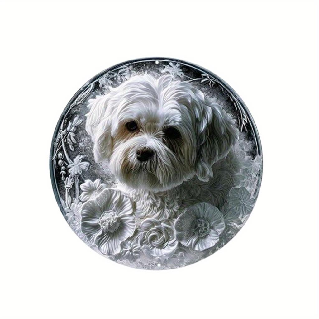 1pc 2d Flat Wood Round Wooden Sign - 20cm Art Painting Wreath Decorative Plates Entrance Decor Gift Mask Theme for Bar Cafe Club Home Room Wall Decor