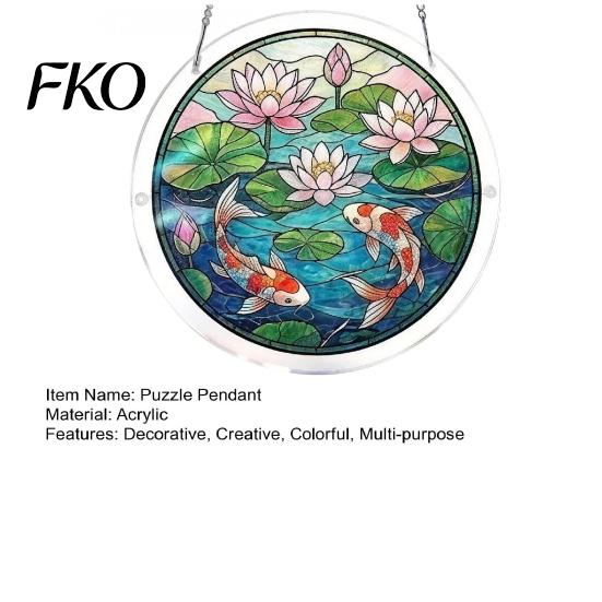 High Transparency Acrylic Art Puzzle Suncatcher, Artistic Window Hanging Ornament, 7.48 Inch Sun Suncatcher Pendant for Enthusiasts Catcher