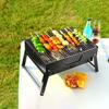 Faltbarer Grill Holzkohle-BBQ-Grill Tragbare Grillwerkzeuge für Outdoor-Grillen Kochen Camping Wandern Rucksackreisen Party
