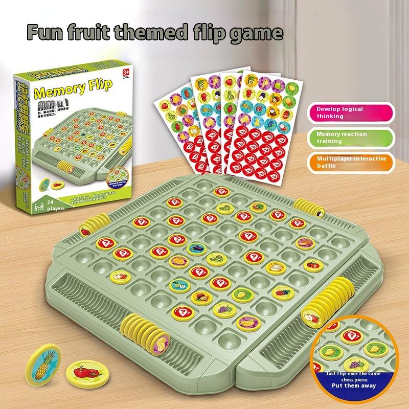1 Set Pensiero Logico Cognitivo Giocattoli Interattivi Genitore-Figlio Scacchi a Capovolgimento di Frutta Sfida di Abbinamento della Memoria Gioco di Scacchi
