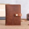 Unisex Vintage Crazy Horse Leather Passport Wallet Genuine Leather Card Holder with Buckle Multi-Card Slots Coin Pocket Ready Stock for Travel