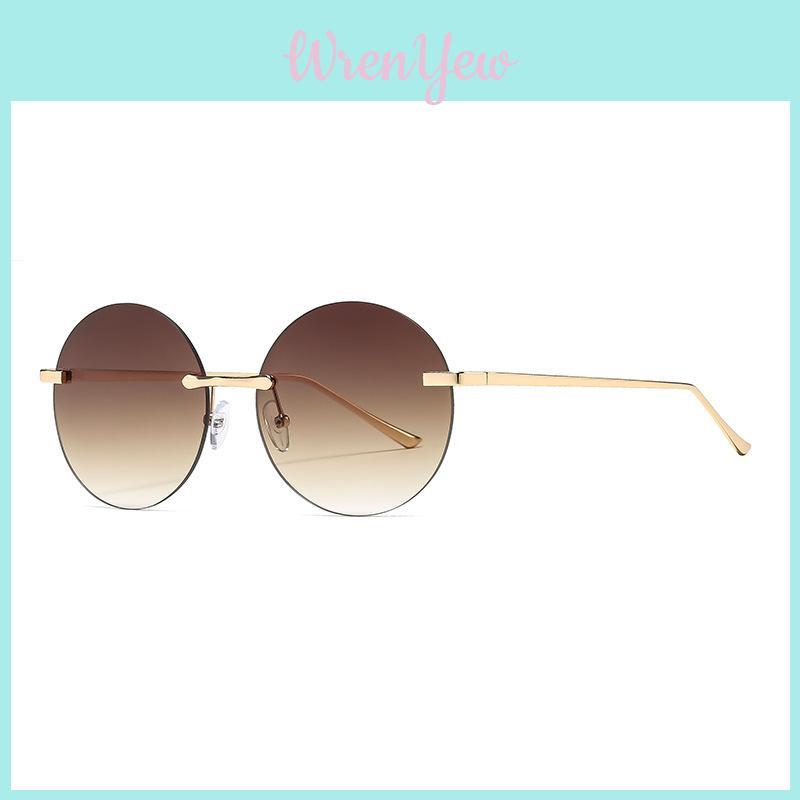 Modern Round Frame Sunglasses For Women With Pc Lenses And Sun Protection