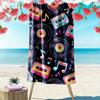 Retro Melody Celebration Vibes Print Beach Towel, Quick Drying, Suitable for Travel, Outdoor Sports, Jogging, the Beach and Swimming, Gift
