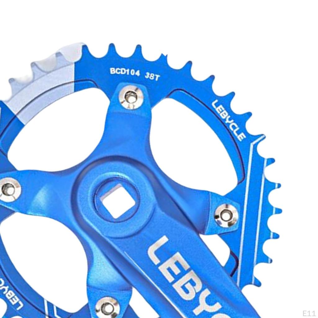 Crankset Lightweight Aluminum Alloy Square Taper Single Speed Narrow Wide Chainring 170mm