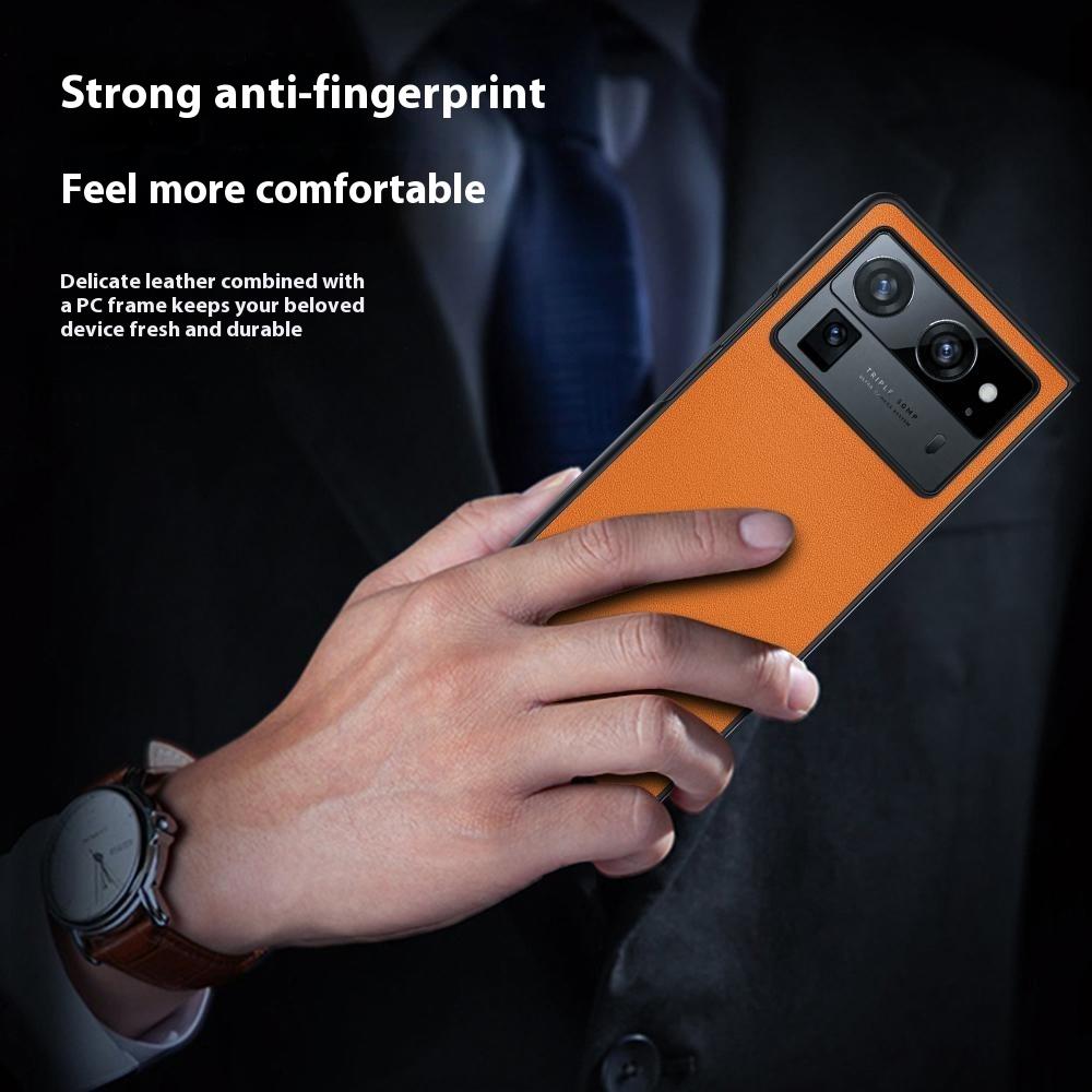 For TECNO Phantom V Fold2 Case PU Leather Coated PC Anti-Drop Folding Phone Cover