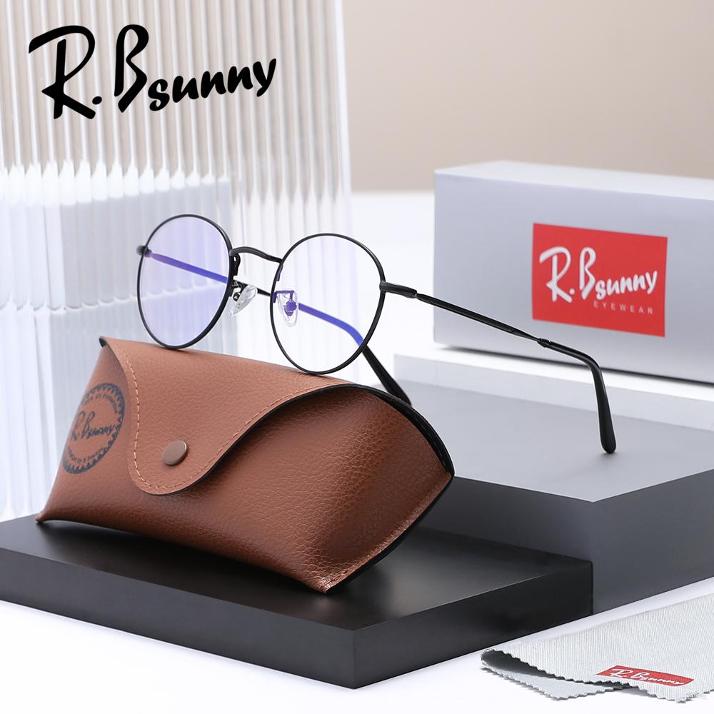 

2025 New Anti Blue Light Eyewear Gaming Computer Glasses for Women Men Alloy Frame Clear Lens Round Blue Ray Blocking Eyeglasses черный серый