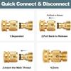 Garden Hose Quick Connector, Solid Brass 3/4 Inch GHT Thread Garden Quick Connect Kit