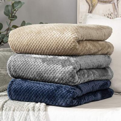 Kadife Polar Battaniye Atma Battaniye Gri Hafif Süper Yumuşak Rahat Mikrofiber Battaniyeler