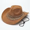 Suede hat woolen jazz hat British top hat solid color retro sunshade sun protection western cowboy hat