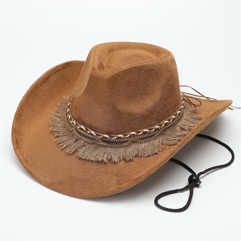 Suede hat woolen jazz hat British top hat solid color retro sunshade sun protection western cowboy hat