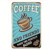 Retro Coffee Tin Sign Vintage Metal Wall Art for Home Cafe