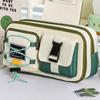 1pcs Workwear Design Student Pen Case Pen Bag Large Capacity Fabric Multi-Compartment Design Pencil Box Stationery
