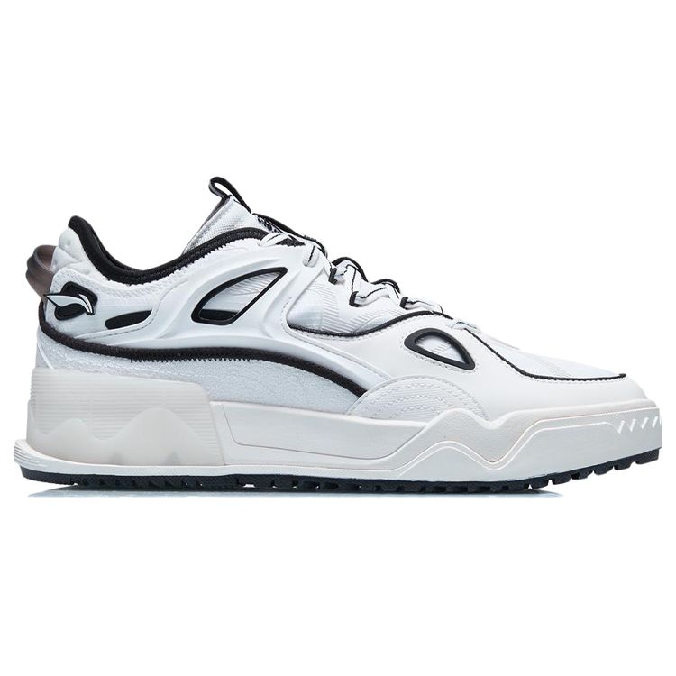 Li Ning CF Flash Star Non-Slip Wear-Resistant Low-Top Skate Shoes Men Skate Shoes White Black AGCR289-2