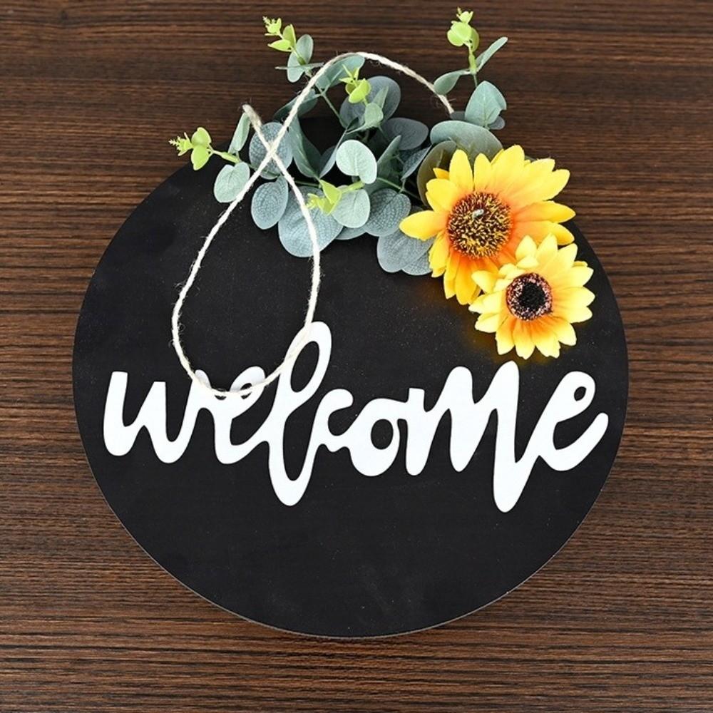 30cm Wooden Welcome Sign Sunflower Wall Art Personalized Door Wreath  Home Decor