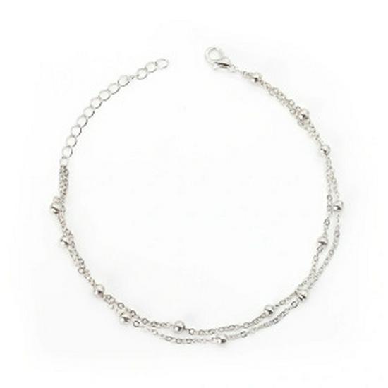 European and American Hot-Selling Double-Layer Heart Anklet - Minimalist Beach Jewelry for Women