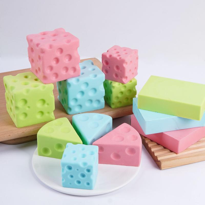 Käseförmige Squishy Fidget Spielzeuge Weich Langsamer Rückprall Helle Farben Zur Stressbewältigung Kinder Spiel Büro Zuhause Tägliche Nutzung