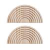 Wooden Wall Vase for Dried Reed Flowers Modern Farmhouse Wall Hanging Planter Half Circle Shaped Boho Wall Decor for Indoor Entryway Hallway Bathroom