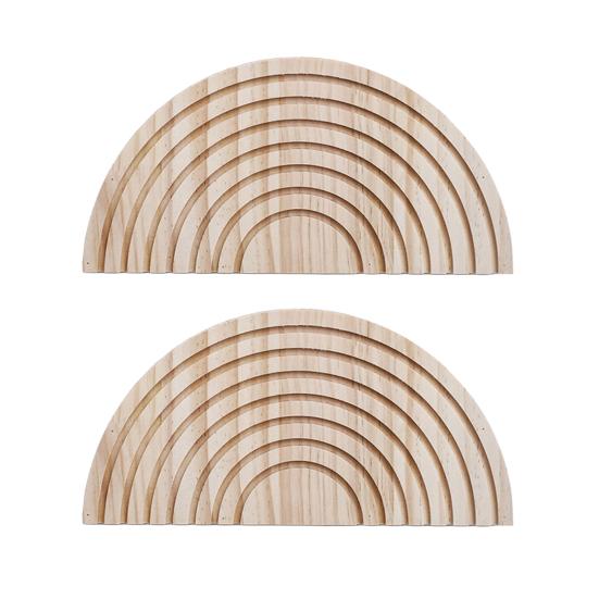 Wooden Wall Vase for Dried Reed Flowers Modern Farmhouse Wall Hanging Planter Half Circle Shaped Boho Wall Decor for Indoor Entryway Hallway Bathroom