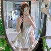 Small French polka dot suspender dress children's summer new temperament beautiful a word puffy skirt