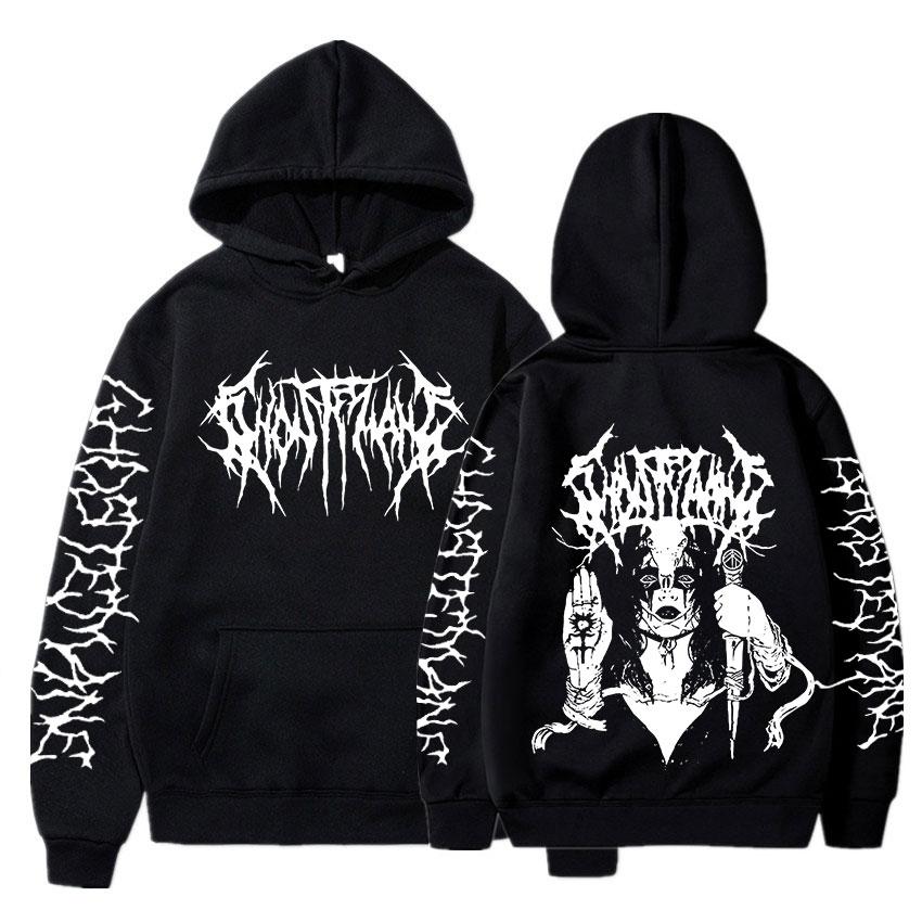 Ghostemane Mikina s potiskem na obou stranách Pánská Móda Hip Hop Metal Rock Mikiny Gotické Oversize Mikina Tepláková souprava Streetwear
