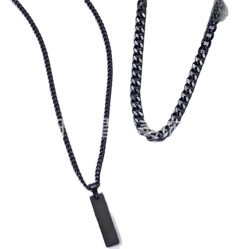 Long Double Layer Stacked Necklace Pendant Simple Personality Pendant ins Hip Hop Accessories