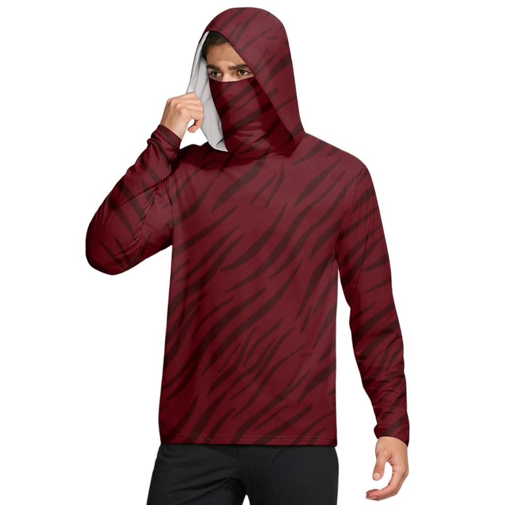 Men's Shirt With Mask Lightweight Long Sleeve Hooded Hiking Fishing Performance