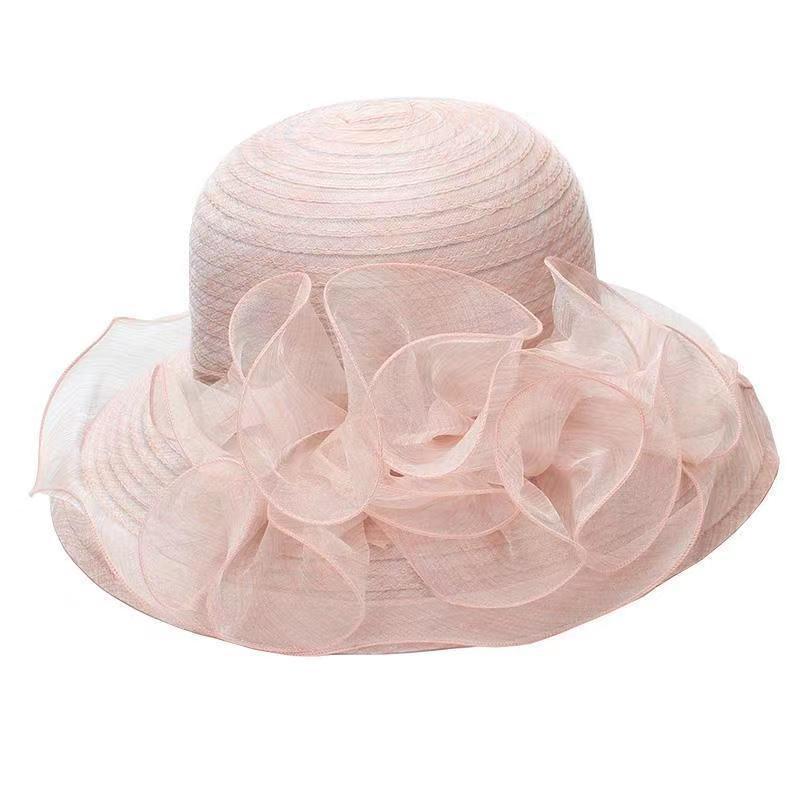 

UPF 50+ Korean Style Sun Hat Women Foldable Organza Sheer Visor Outdoor Beach Travel Fashion Bucket Cap M 56-58cm