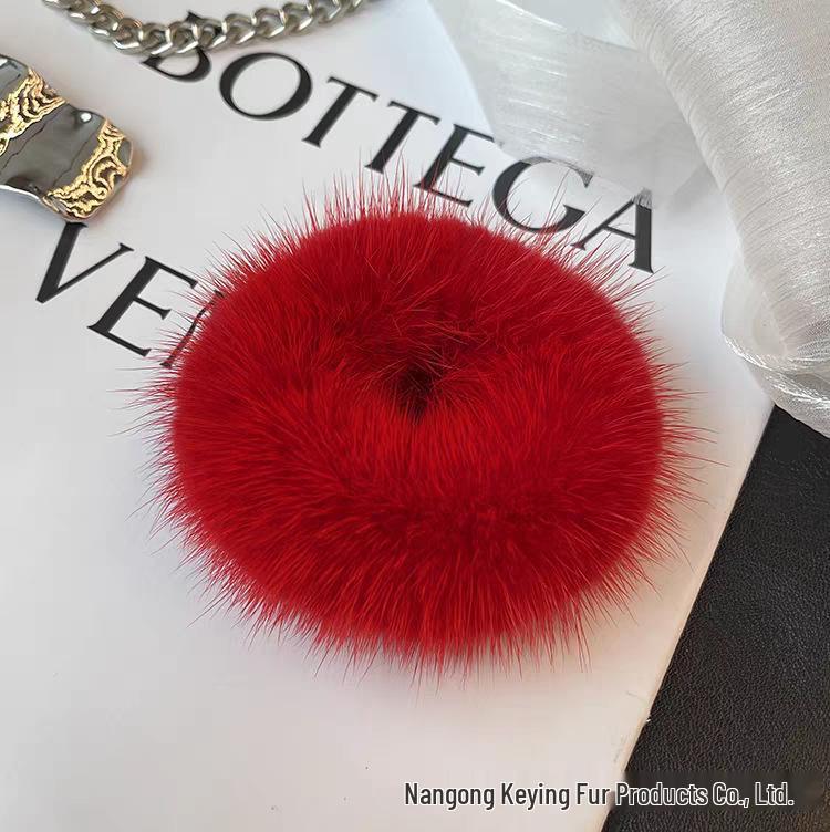 Korean Mink Fur Hair Tie: Cute & Plush High-End Hair Accessory for Women
