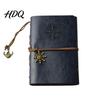 Sketchbook Notebook Faux Leather Binder 6 Ring Loose Leaf Vintage Personal Wear-resistant Journal Planner with Retro Steering Wheel Pendant