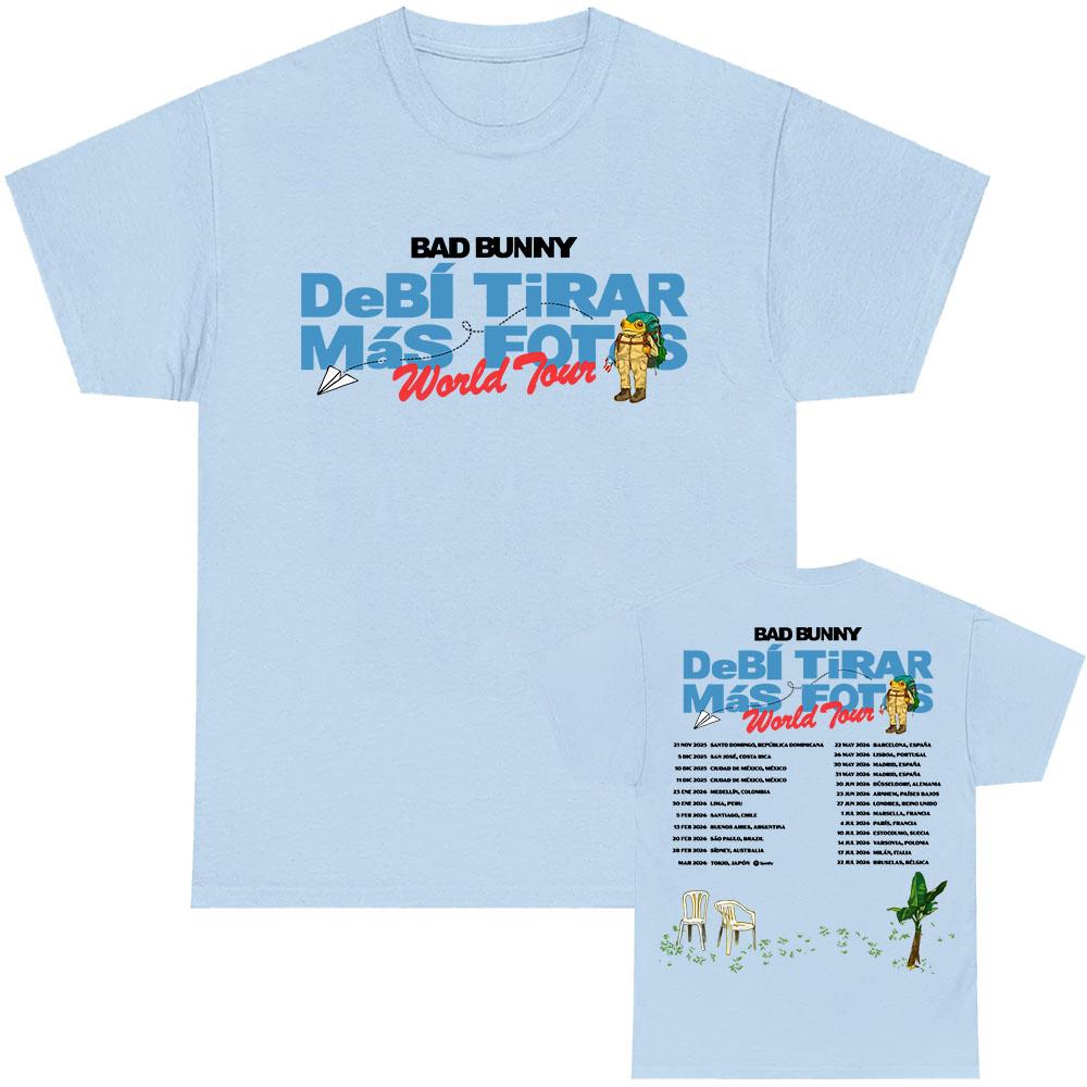 Bad Bunny Debí Tirar Más Fotos World Tour T-shirt  2025 NEW Fashion Unisex Streetwear Cotton Tee Summer Short Sleeve Men T Shirt