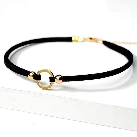 Women Choker Fine Workmanship Temperament Gothic Stretch Geometric Decorative Jewelry Faux Velvet Gothic Choker Necklace for Dating