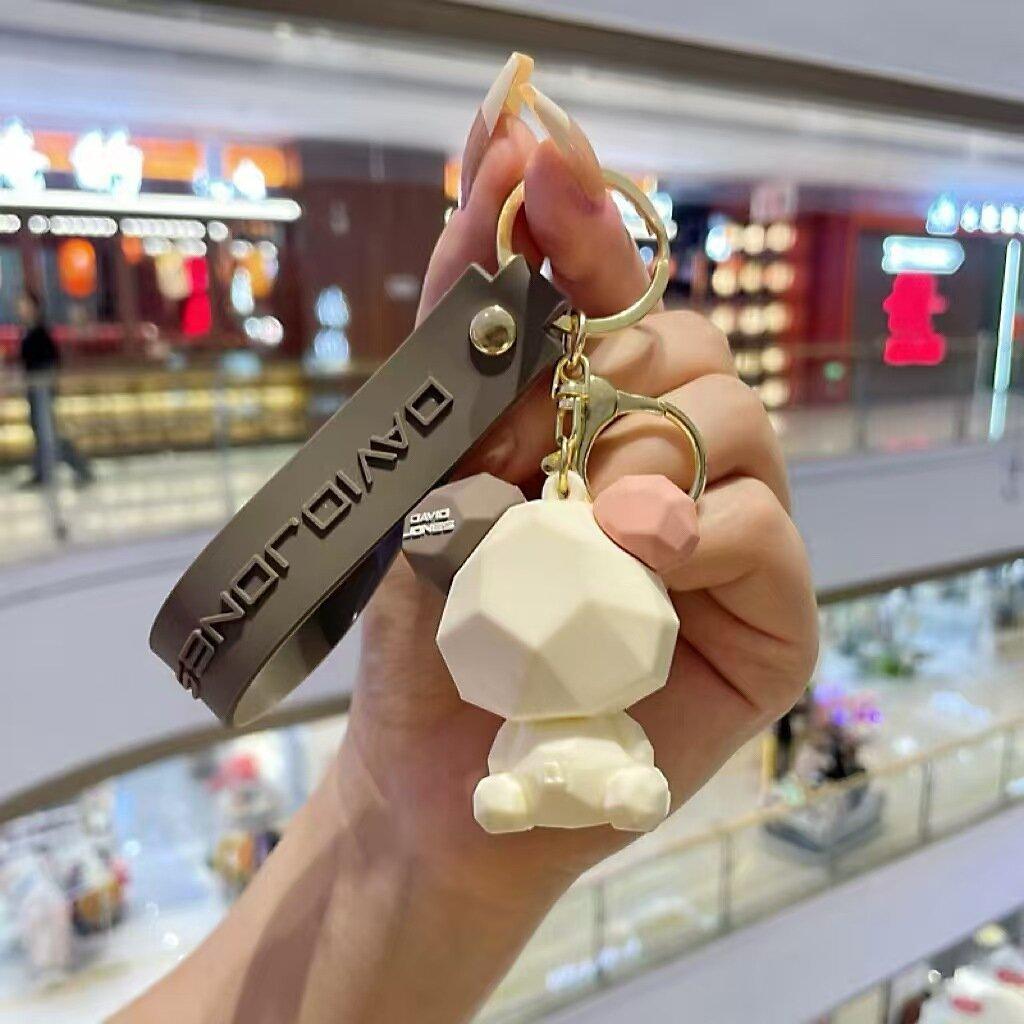 Creative Faceted Bear Keychain Cartoon Couple Bag Pendant Cute Backpack Charm Gift