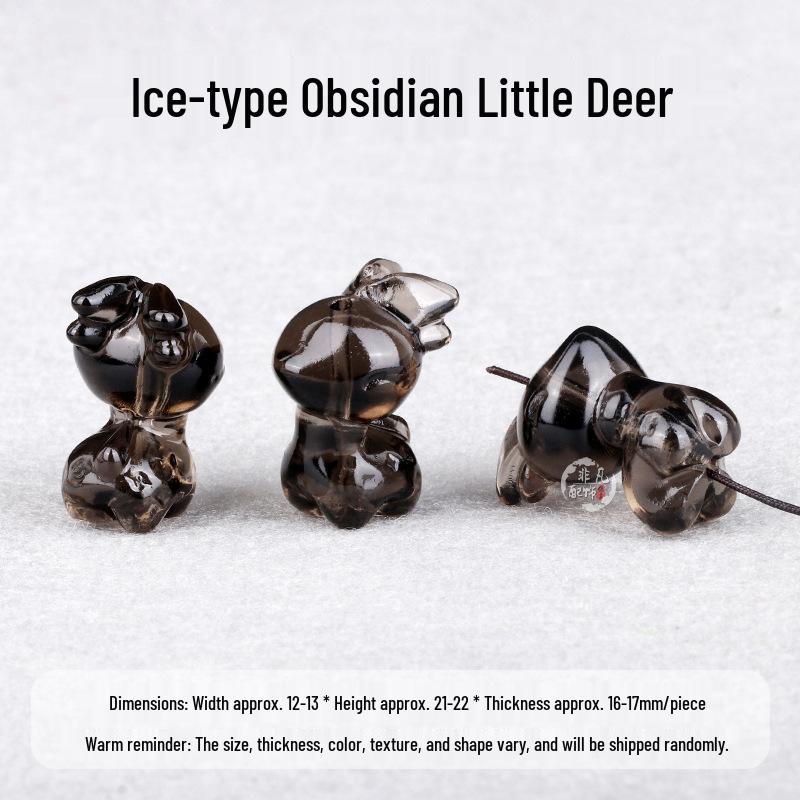 Black Obsidian Nine-Tailed Fox & Animal Charm DIY Bracelet Accessories