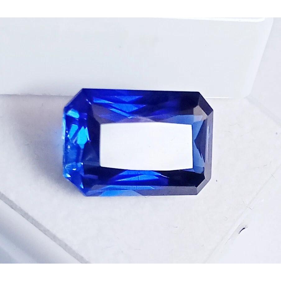 Emerald Cut Natural Blue Sapphire 8.30 Ct Flawless Certified Loose Gemstone