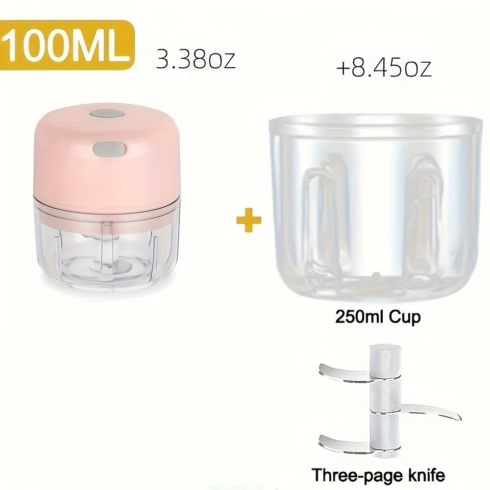 100/250 ml Mini Elektrisk Hvitløkshakker Grønnsak Chili Kjøtt Ingefær Mosermaskin Stødig Holdbar USB-lading Blenders Kjøkken