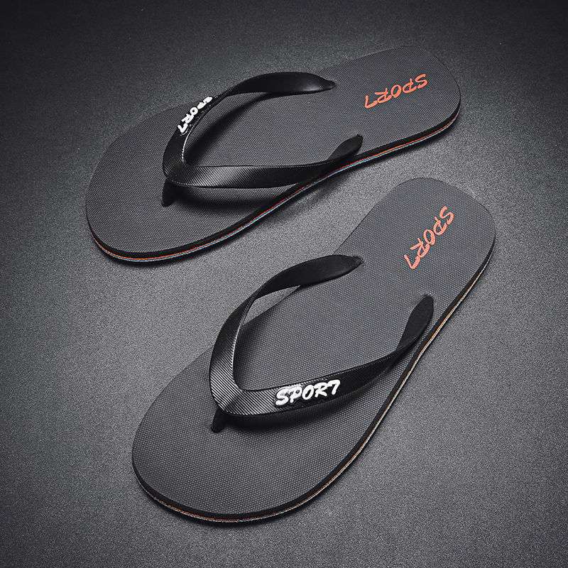 Slippers men's summer popular personalized weaving casual outer wear toe non-slip trend beach shoes sandals flip-flops