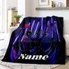 Purple Drum Set Customize Your Name Blanket Warm Comfortable Soft Blanket For Chair Office Sofa Bed Sofa Office Camping Suitable For Gifting Relatives
