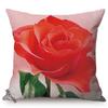 Red Rose Floral Summer Plant Flower Harmony Home Art Sofa Decoration Throw Pillow Case Cotton Linen Cushion Cover Cojines