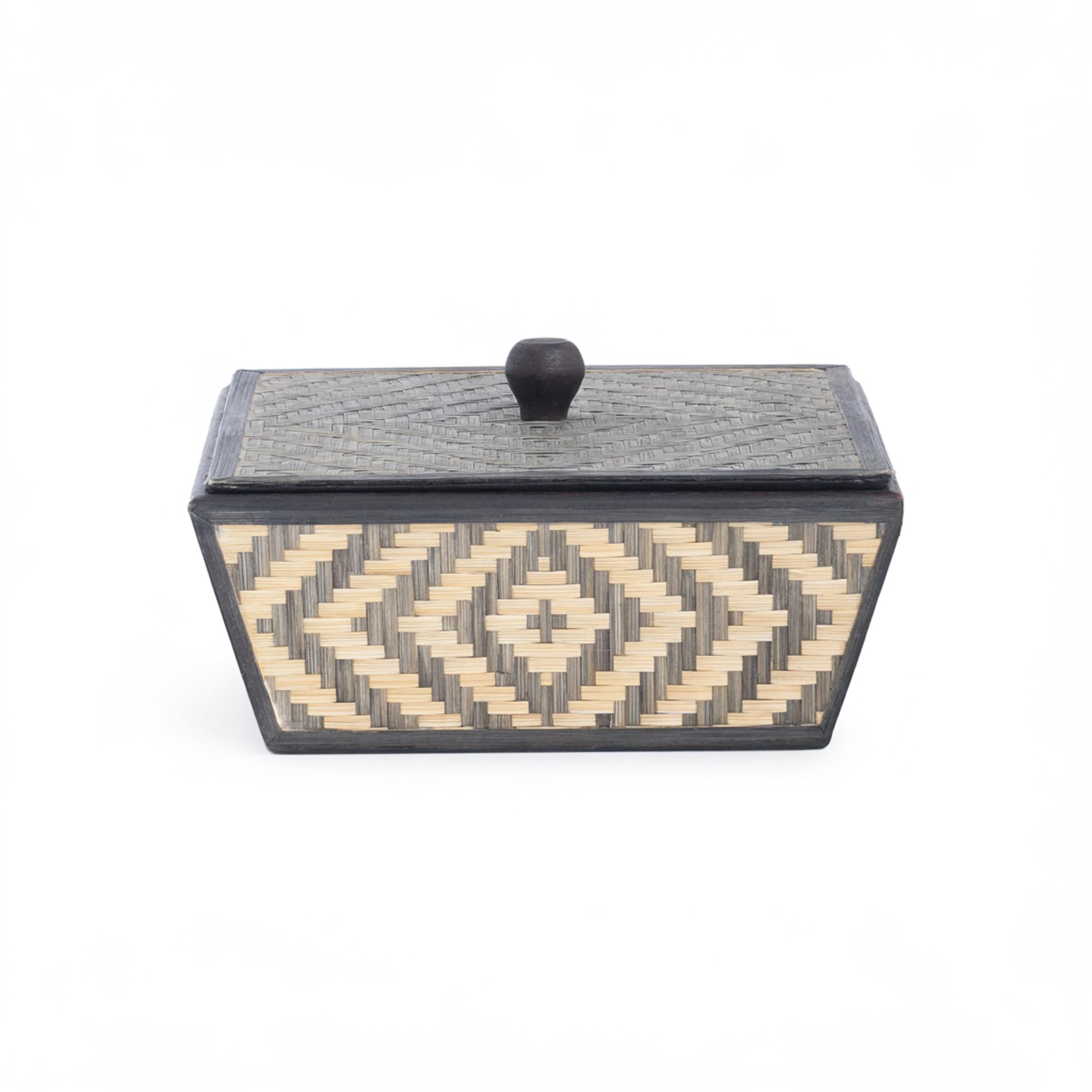 Bamboo Patterned Square Box With Lid